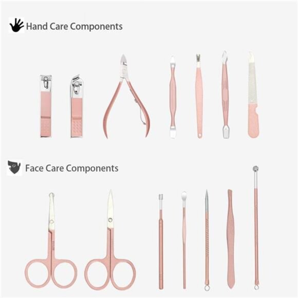 Manicure Set 18 in 1 Professional Pedicure Set Nail scissors Grooming Kit - Picture 6 of 7